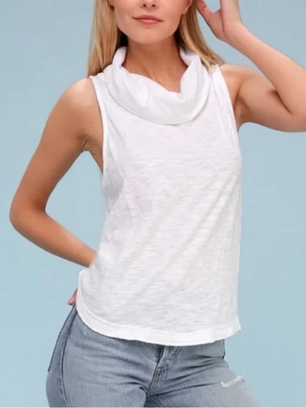 Free People We the Free Summer Thing Sleeveless Cowl Neck size L